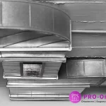 Один із прикладів стельового повітроводу для повітряного опалення