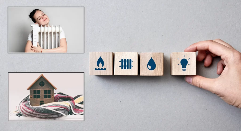 Коллаж на тему отопления в частном доме