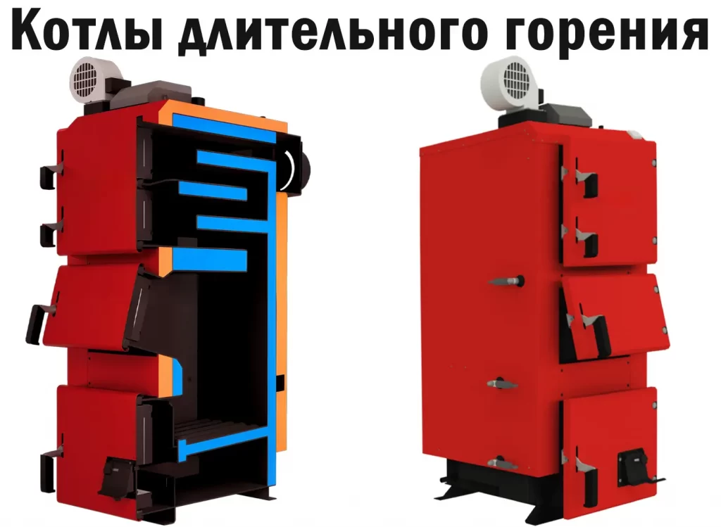 Один из примеров конструкции твердотопливного котла длительного горения