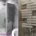 Электрический полотенцесушитель в душевой, 2 примера