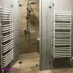 Біла електрична рушникосушка для ванної, 2 фото