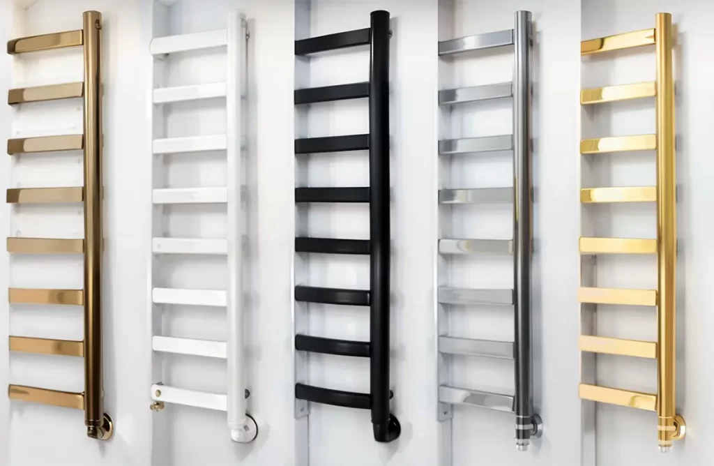 Материалы для электрического полотенцесушителя: сталь, нержавеющая сталь, латунь, позолота и т.д.