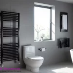 Чорна електрична рушникосушка, сучасний дизайн