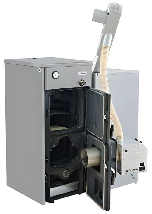 Чугунный твердотопливный котел с пеллетной горелкой