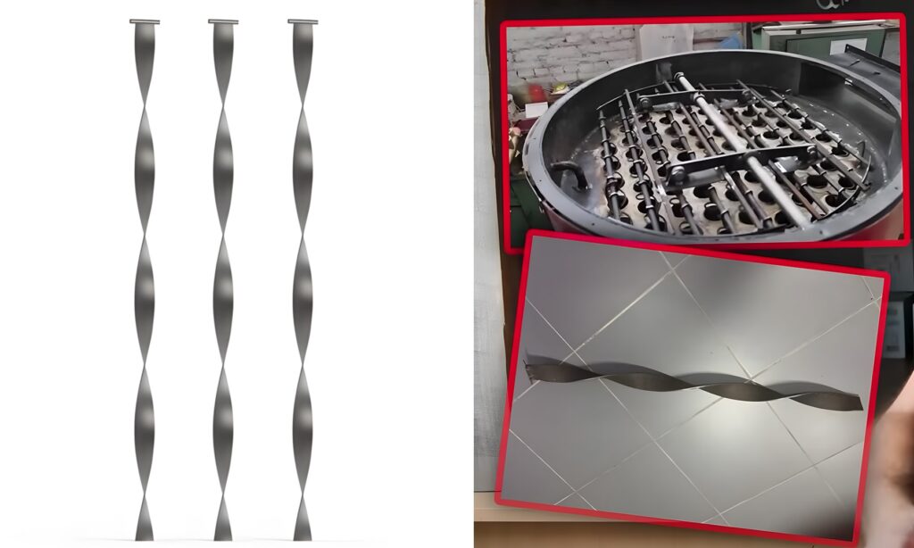 На фото видно, как выглядят турбулизаторы для жаротрубного теплообменника