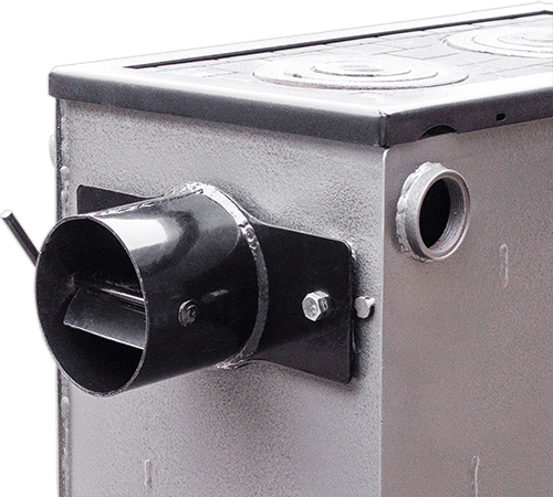 Фото: універсальні виходи димоходу і патрубків підключення