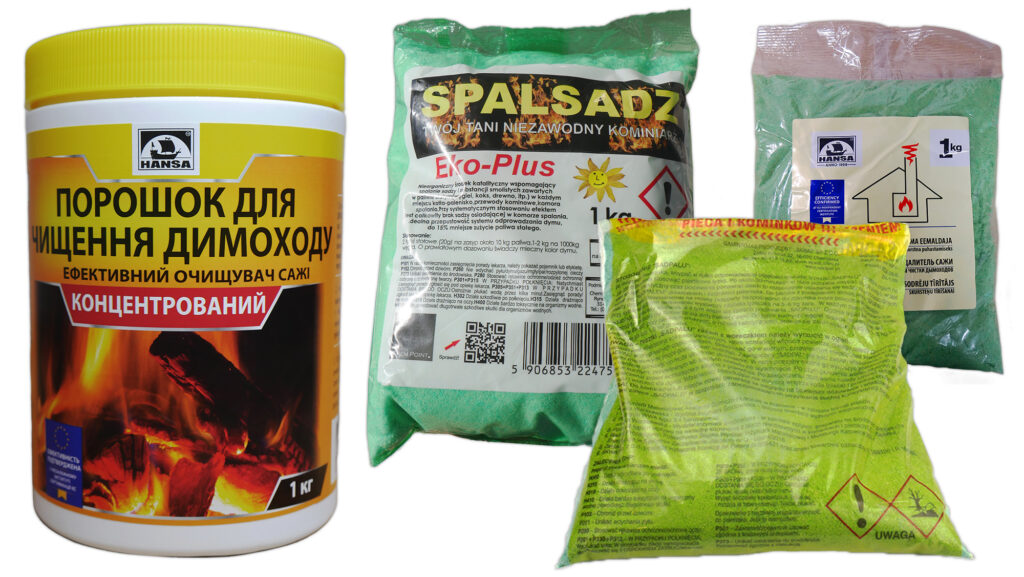 Порошок для чистки димоходів - різні упаковки та фасування