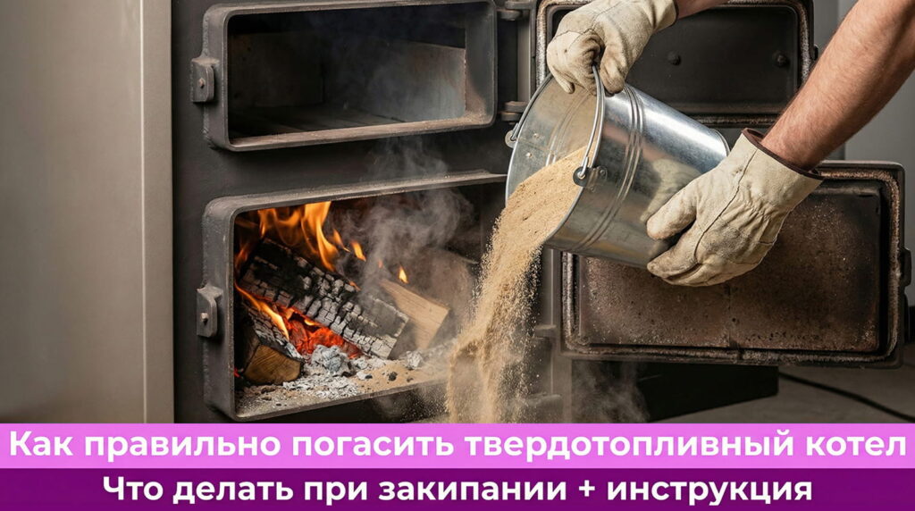 Обложка статьи "Как потушить твердотопливный котел"