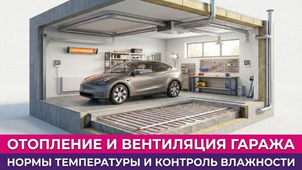 Обложка статьи "Отопление и вентиляция гаража: нормы температуры и контроль влажности"