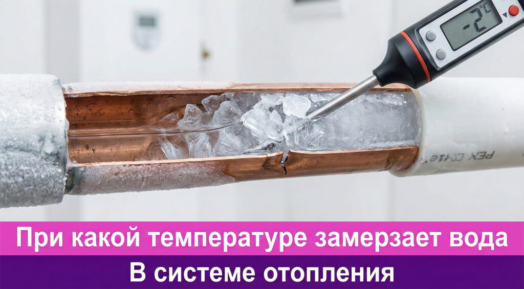 Обложка статьи "При какой температуре замерзает вода в системе отопления"